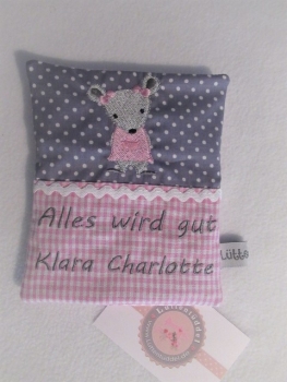 ♥ kleine süße Maus Beulentröster inkl. Kühlpad Wunschname Geburt Taufe Einschulung, KITA  ★ von Lüttentüddel®