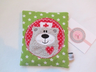 ♥ Krankenschwester Bär Beulentröster inkl. Kühlpad Wunschname Geburt Taufe Einschulung  ★ von Lüttentüddel®
