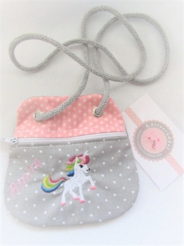 Preview: ★ Brustbeutel Einhorn Name ★ Kita Schule Schwimmbad von Lüttentüddel