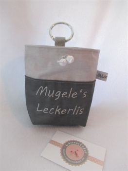 ♥ SEHR EDEL  zweifarbig HUND LECKERLIBEUTEL KOTBEUTEL GÜRTELTASCHE VON LÜTTENTÜDDEL