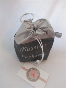 Preview: ♥ SEHR EDEL  zweifarbig HUND LECKERLIBEUTEL KOTBEUTEL GÜRTELTASCHE VON LÜTTENTÜDDEL