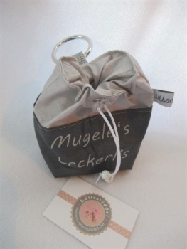 Preview: ♥ SEHR EDEL  zweifarbig HUND LECKERLIBEUTEL KOTBEUTEL GÜRTELTASCHE VON LÜTTENTÜDDEL