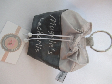 Preview: ♥ SEHR EDEL  zweifarbig HUND LECKERLIBEUTEL KOTBEUTEL GÜRTELTASCHE VON LÜTTENTÜDDEL