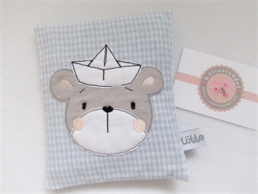 ♥Tapferer  Matrosen Bärchen  Papierschiffchen Beulentröster inkl Kühlpad Wärmekissen Kühlkissen Zahnfee Wunschname Geburt Taufe Einschulung KITA ★ von Lüttentüddel®