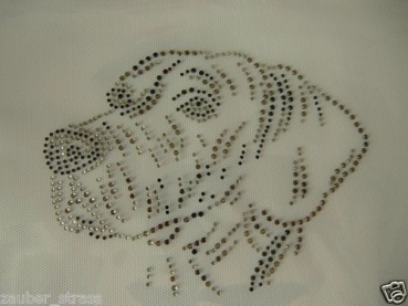 Preview: Traum Weimaraner Hund Strass Hotfix Hotglue Bügelbild Bügelmotiv