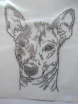 Preview: Chinesischer Schopfhund, Nackthund Hund Strass Hotfix Hotglue Bügelbild Bügelmotiv