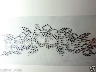 Preview: Hibiskus Ranke Glanz und Edel  Bügelbild Strass HOTFIX HOTGLUE Bügelbild Applikation