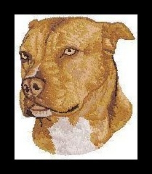 Preview: Pit Bull Staffordshire Terrier Hund Hotfix Bügelbild Strass Shirt Hundezucht