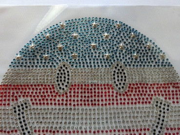 Smiley Bügelbild STRASS ♥ Hotfix Shirt Jacke Schiebevorhang Tischdecke Tasche