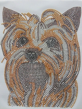 Preview: Yorkshire Terrier Yorkie Studs Hotfix Hotglue Bügelbild