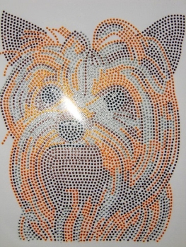 Preview: Yorkshire Terrier Yorkie Studs Hotfix Hotglue Bügelbild