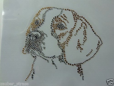 Beagle Hund Strass Hotfix Hotglue Bügelbild Bügelmotiv