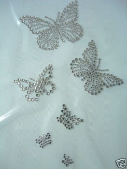 6 Wunderschöne Schmetterlinge Strass Hotfix Hotglue Bügelbild Bügelmotiv