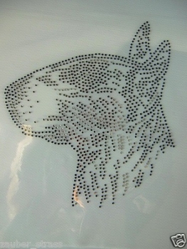 Preview: Pit Bull Hund Strass Bügelbild Hotfix Hotglue Hundezucht Hundebett Hundeleine