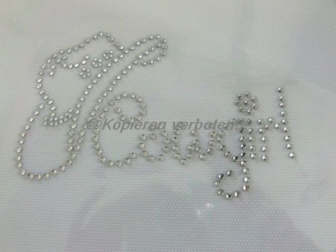 Bügelbild Schabracke Cowboy Hut Cowgirl Strass Hotglue Hotfix Bügelbild für Shirts Jacke etc.