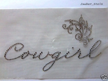 Cowgirl Ranke Strass Hotglue Hotfix Bügelbild für Shirts Jacke etc.