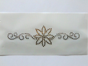 Bordüre Blüte Strass HOTFIX HOTGLUE Bügelbild Applikation