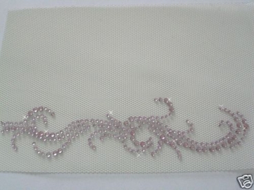 Traum Ornament Rose Strass HOTFIX HOTGLUE Bügelbild Applikation