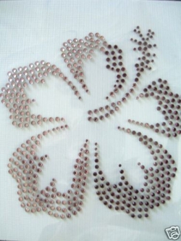 Hibiskus Blüte Strass HOTFIX HOTGLUE Bügelbild Applikation