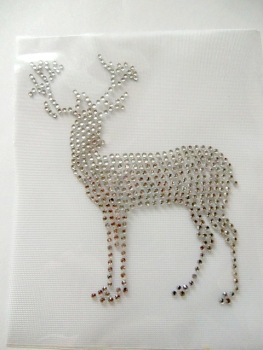 Preview: Hirsch Oktoberfest Weihnachten Strass Bügelbild Hotfix Hotglue
