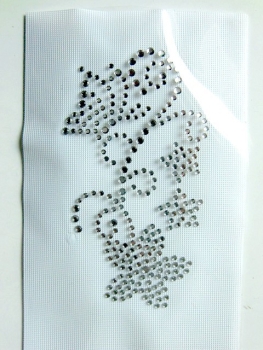 Blüte Ranke Schmetterling Shirt Jacke Tischdecke Hotglue Hotfix Bügelbild Strass