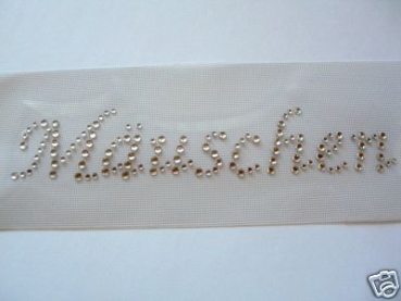 Mäuschen Dirndl Trachten Hotglue Bügelbild Strass