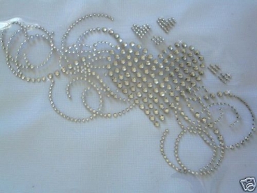 Romantisches Herz Ornament Strass Bügelbild Hotfix Hotglue