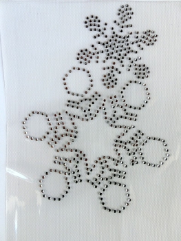 2 Stern Eiskristall Schneeflocke Strass Hotfix Bügelbild Tischdecke Kissenhülle