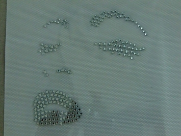 Preview: sexy Gesicht Hotfix Hotglue Bügelbild Strass für Shirt Jacke Tasche