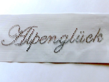 Alpenglück Schriftzug Strass Hotglue Hotfix Bügelbild Oktoberfest