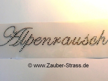 Alpenrausch Schriftzug Strass Hotglue Hotfix Bügelbild für Tischdecke Stuhlhusse Oktoberfest