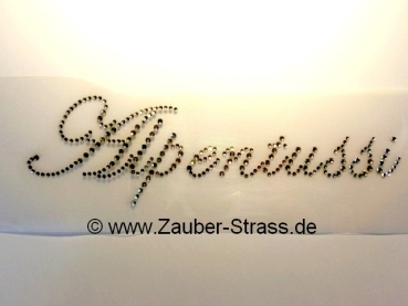 Alpentussi Schriftzug Strass Hotglue Hotfix Bügelbild Oktoberfest