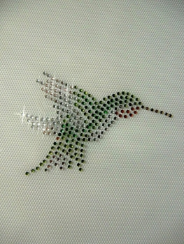 Zauberhafter Kolibri Vogel Strass Hotfix Hotglue Bügelbild Shirt Hose Jacke Tasche
