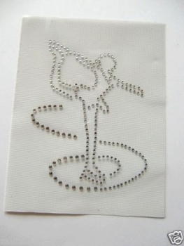 Preview: Skating Schlittschuhe Kür Hotfix Hotglue Bügelbild Bügelmotiv Strass