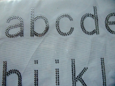 Preview: Wunschbuchstabe Kleinschrift Buchstabe Strass Hotfix Bügelbild A-Z