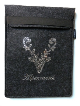Strass Hirsch Alpenrausch Tasche Case für IPad ebook Reader Tablet Netbook Filz