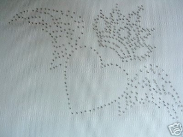 Herz mit Krone sehr Edel XXL Hotfix Bügelbild Strass Hotglue