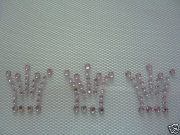 3 Kronen Krone zauberhaft Strass Hotglue Bügelbild rosa süüß