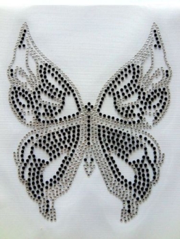 Luxus Schmetterling Strass Shirt Hotfix Hotglue Bügelbild Bügelmotiv
