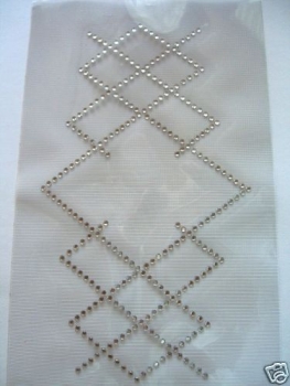 WOW Raute Bordüre Strass Hotfix Klar Bügelbild Hotfix