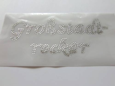 Großstadtrocker Schriftzug Hotglue Hotfix Bügelbild