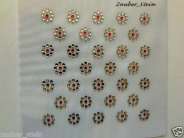 32 Blüten Bordüre Ornament Hotfix Bügelbild Strass süß