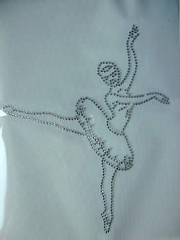 Preview: &#9829; Traum Tänzerin Ballerina Bügelbild &#9829; STRASS &#9829; Hotfix