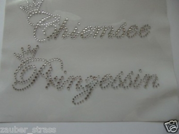 Chiemsee  Prinzessin Krone Schriftzug Hotfix Bügelbild Strass Urlaub Shirt