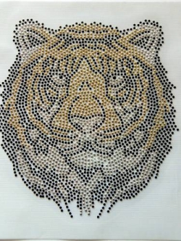 Traumhafter Riesen Tiger Kopf Hotfix Hotglue Studs Bügelbild Shirt Jacke Bluse Pulli