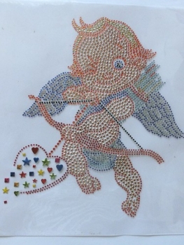 Engel Amor Strass Hotfix Bügelbild Jacke Schiebevorhang Shirt Bluse Hose Tasche