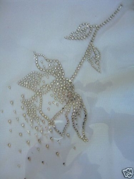 Blüte Blume sehr hochwertig! Strass Hotfix Bügelbild Tasche Shirt Bluse Hose