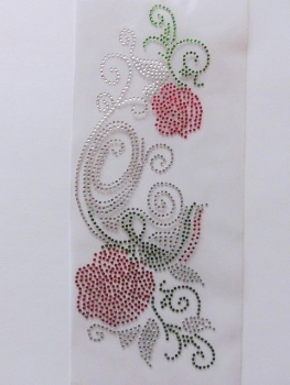 Traum Rose Bügelmotiv Bügelbild Strass Hotfix Hotglue Shirt Jacke Tasche Top