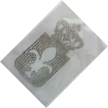 &#9829; Fleur Krone Wappen Strass Hotfix Bügelbild Shirt Schabracke Abschwitzdecke Top