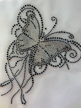 Wahnsinns Schmetterling Strass Strass Hotfix Hotglue Bügelbild Bügelmotiv